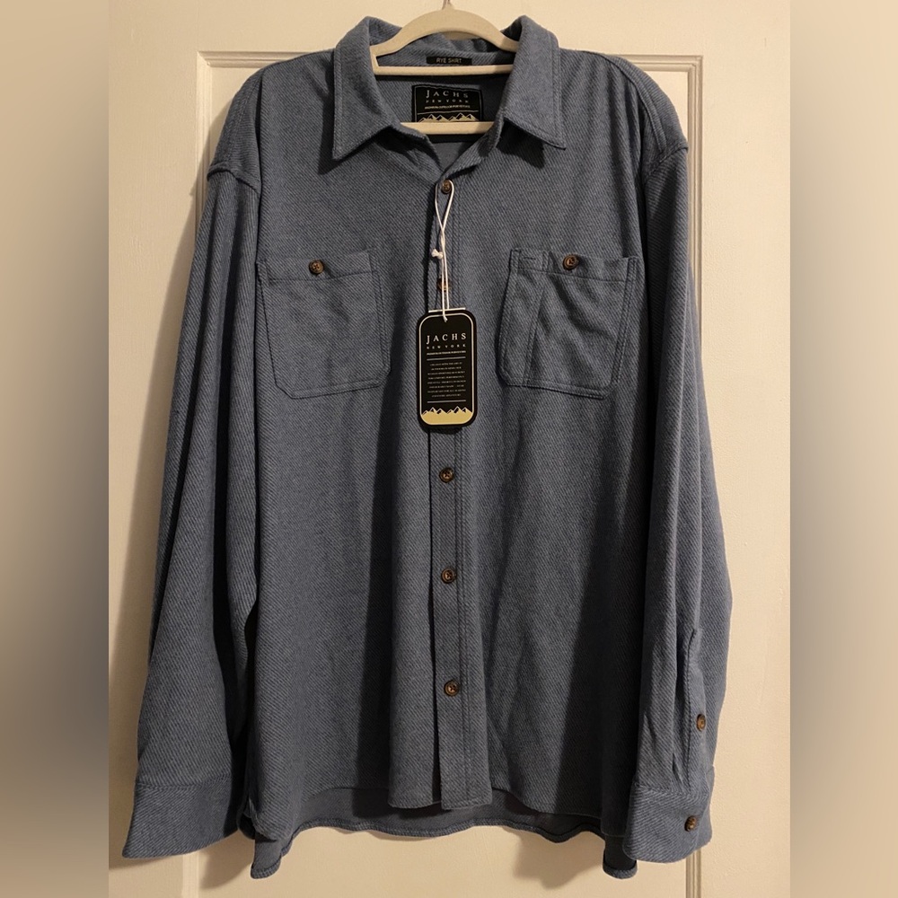 NWT Jachs Rye Utility Casual Outdoor Shirt Denim Blue Size XXL